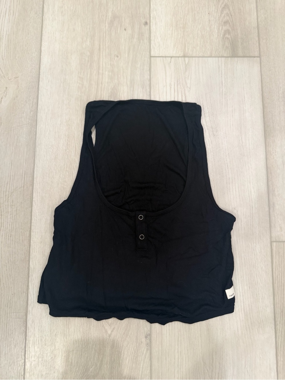 Vuori cropped ribbed Henley black size small
